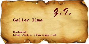 Galler Ilma névjegykártya
